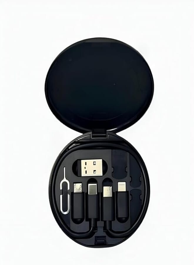 Travel Charger Kit - Complete USB Charging Set Featuring Lightning, Micro USB, and Type C with Versatile Multi Case for On-the-Go (1PCS)